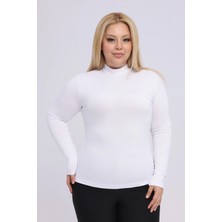 Yade Fashion Büyük Beden - Kadın Balıkçı Yaka Uzun Kol Body