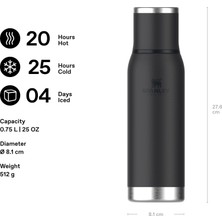 Teknocan Marketing Adventure To-Go Termos 0.75 Litre - Siyah 2.0 | Paslanmaz Çelik