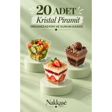 Nakkaşe 20' Li 200 cc Kübik Prizma Mika Magnolya Kase Plastik Tatlı Sunum Kabı Dondurma Puding Meze Salata Cup