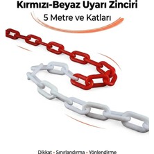 Gebze İş Güvenliği Kırmızı Beyaz Plastik Zincir ,duba Zinciri,emniyet Zinciri 8 mm 5 Metre