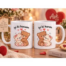 Rengine Iyi Ki Kocam – Iyi Ki Karım Ayıcıklı Kupa Bardak