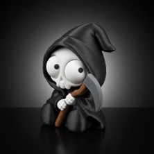 Demirhan3D 💀 Grim Reaper (Azrail) Figürü 11 cm 👀 Hareketli Gözlü Korku Temalı Biblo, Dekoratif Masa Süsü ve Hediye