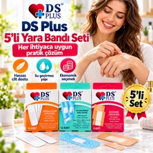 DS Plus 5'li Yara Bandı Seti – Hassas Ciltlere Uygun, Su Geçirmez, Nefes Alabilen, Lateks Içermeyen, Ekonomik Ilk Yardım Bandı