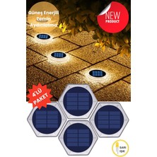Tr Technosmart 4ADET Solar Premium Kalite 20LEDLI Dekoratif Zemin Bahçe Aydınlatma Güneş Enerjil