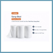 Bezos Sargı Bezi 15 cm x 10 M 3 Adet Pamuklu Hidrofil Gazlı Bez Rulo Sargı Bezi Seti MBT06