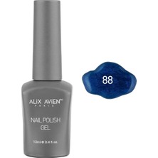 Alix Avien Işıltılı Lacivert Kalıcı Oje 88-Yoğun Renk Veren Jel Oje 12 Ml-Nail Uv Gel Polish 88