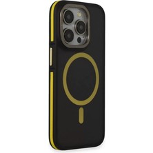 Bezos Joko Apple iPhone 14 Pro Max Uyumlu Kılıf Rocky Magsafe Kapak - Siyah-Sarı