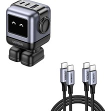 Teknocan Marketing Nexode Rg 65W Robot Gan Hızlı Şarj Cihazı 2xusb-C, 1xusb-A, Gri