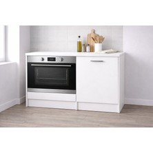 T Designo Mia Ankastre Fırın Modülü-Çok Amaçlı Dolap -110 cm -1 Kapaklı-Laminat Beyaz Tezgah Dahil