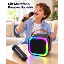Royaleks Evde Karaoke Için Çift Mikrofonlu Şarj Edilebilir Kablosuz Hoparlör