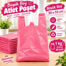 İsopack Atlet Poşet Büyük Boy Market,manav,pazar Pembe  30X55 cm