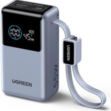 UGREEN Nexode Pro 10.000 mAh 55W Akıllı Dijital Ekranlı USB-C Kablolu Hızlı Şarj Powerbank, 75701B