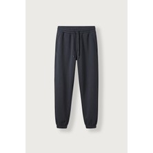 Abluka Online Erkek Slim Fit Şardonlu Pamuklu Eşofman Altı Lacivert