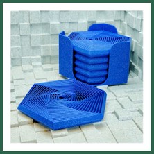 Vintessy Vıntessy 3D Baskı Super Fidget Coaster Seti - Altıgen Desenli Bardak Altlığı ve Tutucu-Mavi BZS01
