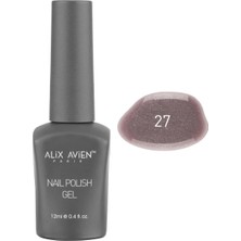 Alix Avien Uv Kalıcı Mavi Işıltılı Kahverengi Jel Oje 27 - Gel Polish - 12 ml