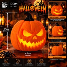 Ddm Global Halloween Dekoratif Balkabağı Figürü Korkunç Yüz Tasarımlı Cadılar Bayramı Süsü 17 cm