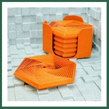 Vintessy Vıntessy 3D Baskı Super Fidget Coaster Seti - Altıgen Desenli Bardak Altlığı ve Tutucu-Turuncu BZS01