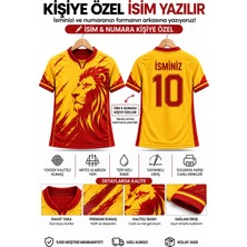 Taha spor Isim Yazılır Taraftar Futbol Forması Arslan Temalı Sarı-Kırmızı Forma Yetişkin