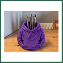 Vintessy Vıntessy 3D Baskı Kapüşonlu Sweatshirt Kalemlik - Masaüstü Organizer-Mor BZS01