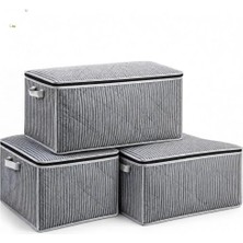 Odea Aee® 3'lü Yorgan Hurcu Seti Battal Boy 82X42X42 Cm, 120 gr Kapitone Kalın Kumaş, Hava Alabilen Fermuarlı Büyük Boy Saklama Hurcu, Yorgan Battaniye Kıyafet ve Ev Tekstili Düzenleyici