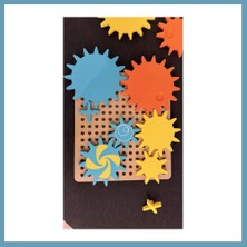 Bezos 3D Baskı Dişli Çarklar Puzzle Tahtası - Döner Zincirleme Dişli Seti, Montessori Fen ve Mekanik Öğretim Materyali MBT06