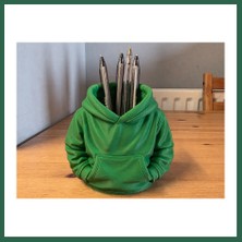 Vintessy Vıntessy 3D Baskı Kapüşonlu Sweatshirt Kalemlik - Masaüstü Organizer-Yeşil BZS01