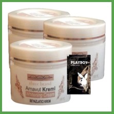 Bezos Three Brand Arnavut Kremi 100 ml 3x Adet Whitens Cream Antikara Kremi + 1 Adet Jel Hediye Mgc