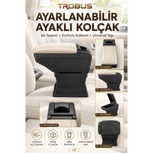 Trobus Ford Tourneo Courier 2014-2026 Uyumlu Ayarlanabilir Ayaklı Kolçak Kol Dayama Bej Siyah