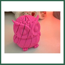 Vintessy Vıntessy 3D Baskı Hareketli Baykuş Figürü - Eklemli Flexi Oyuncak - Pembe BZS01
