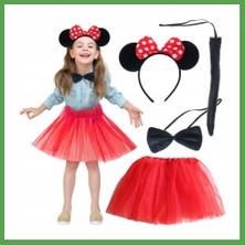 Bezos Minnie Mouse Kostüm Seti Etek Taç Kuyruk Papyon Gösteri Seti Mgc