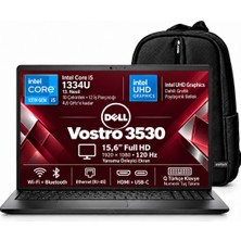 Dell Vostro 3530 I5-1334U 64GB 2tb SSD 15.6" Fhd 120Hz Windows 11 Pro Taşınabilir Bilgisayar + Snertech Çanta N3409PVNB3530U S10