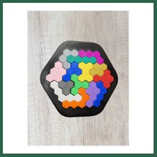 Vintessy Vıntessy 3D Baskı Petek Desenli Altıgen Puzzle - Renkli Zeka Oyunu BZS01