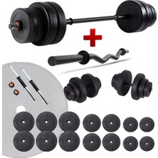 Tr Spor 98 kg Z Bar Halter Seti ve Dambıl Seti Ağırlık Fitness Seti