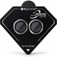 Kuzoom Anti-Reflective iPhone Duo Katlanabilir Uyumlu Ar+Af Titanyum Kamera Lens Koruyucu 2\'li Şeffaf Cam