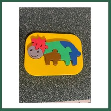 Vintessy Vıntessy 3D Baskı Inek Figürlü Puzzle - Renkli Eğitici Yapboz BZS01