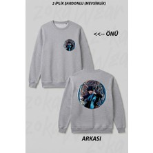 Zoka Wear Wednesday Cello Cello Dizi Ön Arka Baskılı Bisiklet Yaka Sweatshirt