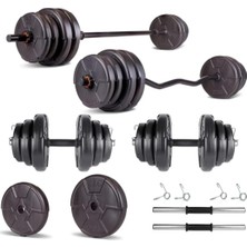 Tr Spor Hero Serisi 38 kg Z Bar Dambıl Seti ve Fitness Ağırlık Seti