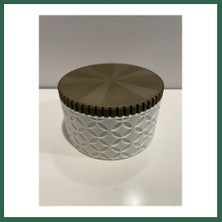 Vintessy Vıntessy 3D Baskı 3lü Geometrik Desenli Kavanoz Seti Ahşap Görünümlü Kapaklı Dekoratif Mutfak Saklama Kabı 6-10-15 cm BZS01