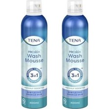Tena 2'li Vücut Temizleme Köpüğü 400 ml 3in1 Susuz Temizleme ve Koruma Özelliği ile Hassas Ciltler İçin