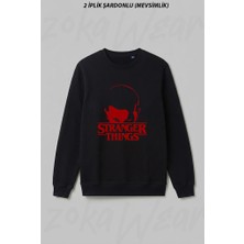 Zoka Wear Stranger Things Eleven Dizi Ön Baskılı Bisiklet Yaka Sweatshirt