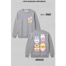 Zoka Wear Stray Kids Skzoo V4 Ön Arka Baskılı Bisiklet Yaka Sweatshirt