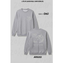 Zoka Wear Silverink Logo Dizi Witcher Ön Arka Baskılı Bisiklet Yaka Sweatshirt