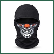 Vintessy Vıntessy Unisex Şık Palyaço Desenli Balaklava Kışlık Tam Yüz Maske Termal Nefes Alan Esnek Kask Altı Boyunluk BZS01
