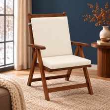 Patiyu Tek Parça Sırtlıklı Sandalye Minderi · 80 × 40 × 4 cm · Krem · 80 × 40 × 4 cm