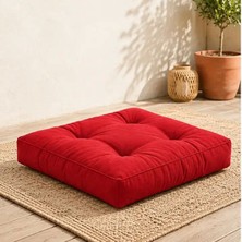Patiyu Kapitone Kare Yer Minderi · 60 × 60 × 5 cm · Kırmızı