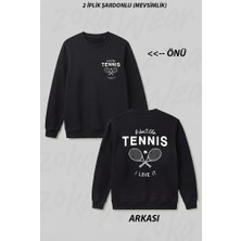 Zoka Wear Tenis Love It Ön Arka Baskılı Bisiklet Yaka Sweatshirt