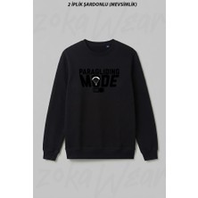 Zoka Wear Yamac Parasutu Baskili U Ön Baskılı Bisiklet Yaka Sweatshirt