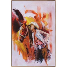 Simurg Sanatevi At ve Sevgi Yağlı Boya Tablosu - Tuval Üzerine El Yapımı - 80 x 120 cm