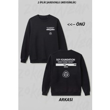 Zoka Wear Scp Foundation Secure Contain Protect Ön Arka Baskılı Bisiklet Yaka Sweatshirt
