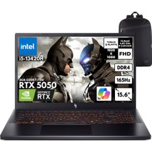 Acer Nitro ANV15-52 Core I5-13420H 48GB 1 Tbssd RTX5050 (8GB-GDDR7-75W) 15.6" 165HZ Windows 10 Pro + Qb Sırt Çantası NH.QZ7EY.004QB49